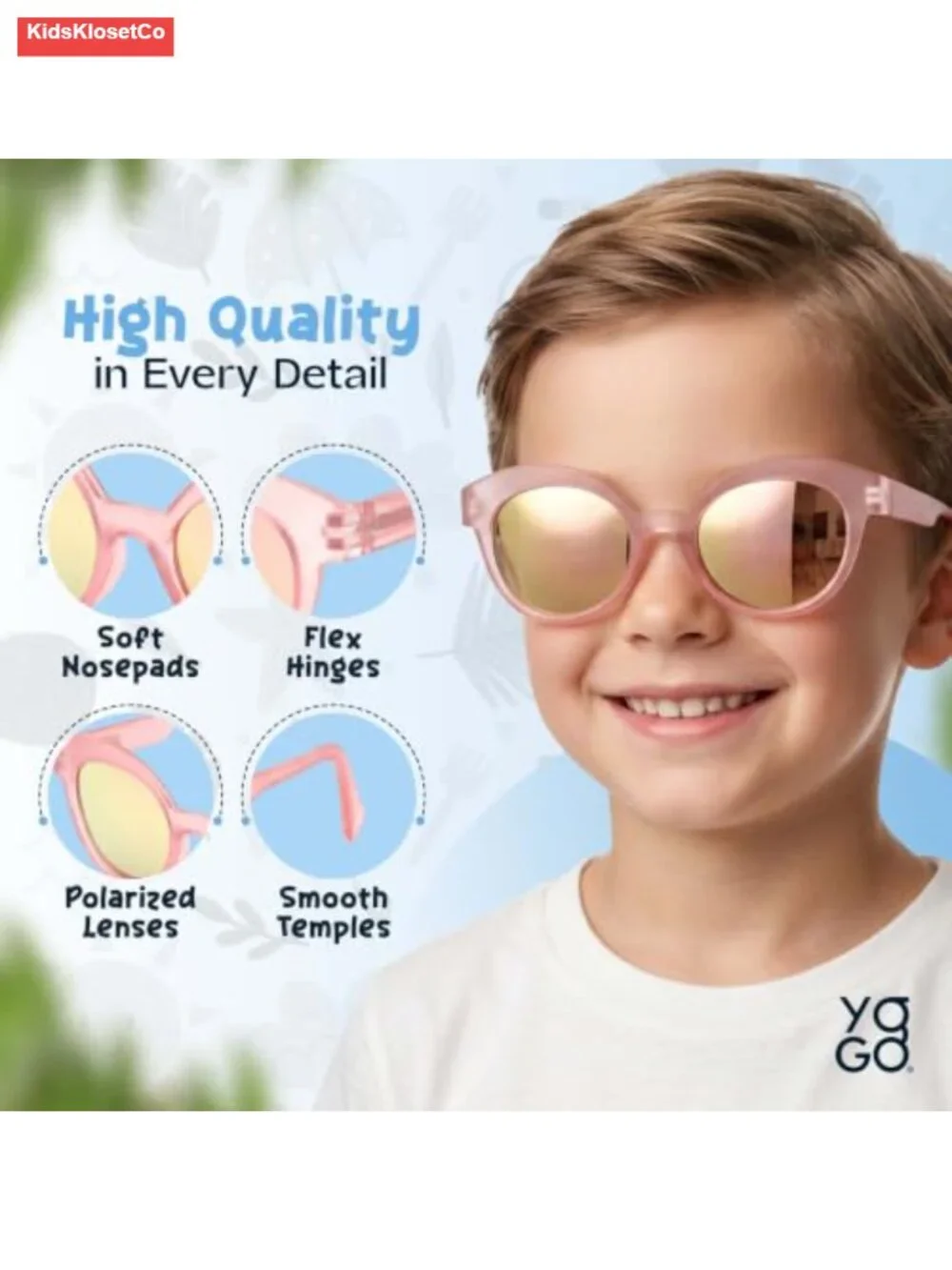 Polarized UV400 Protection Round Sunglasses for Kids